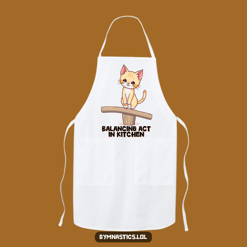 Funny Kitten Balance Apron, Hilarious Kitchen Accessory for Chefs
