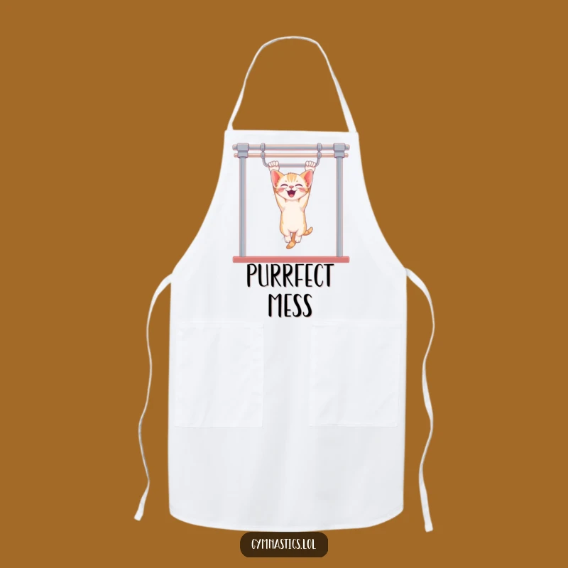 Funny Kitten Uneven Bars Apron - Kitchen Antics with Humor, Perfect Gift