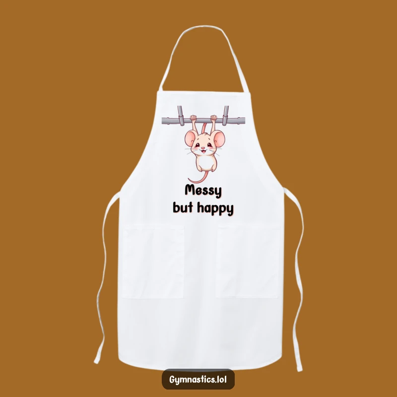 Funny Mouse Gymnast Apron - Hilarious Kitchen Gift for Fitness Fans