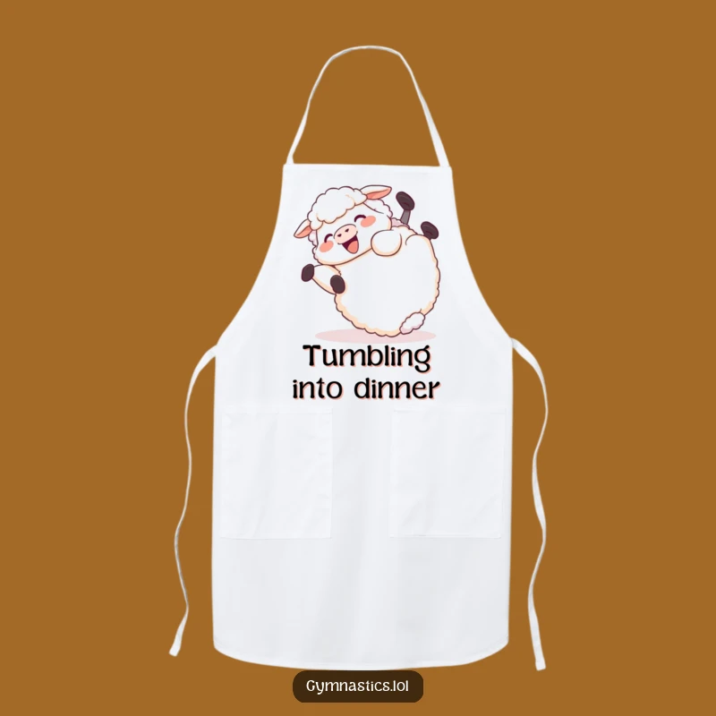Funny Sheep Apron: Giggling Ewe's Tumble for Kitchen Fun