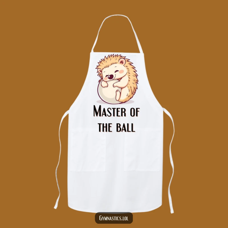 Funny Hedgehog Yoga Apron: Chef's Hilarious Pose Kitchen Accessory