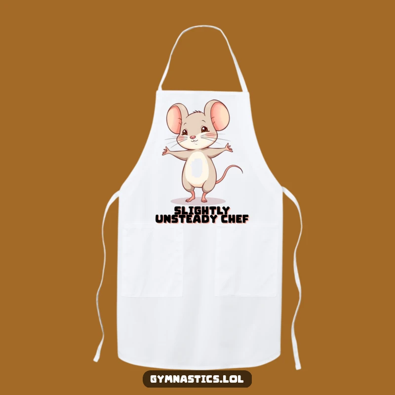 Funny Shy Mouse Pirouette Apron - Whimsical Kitchen Accessory