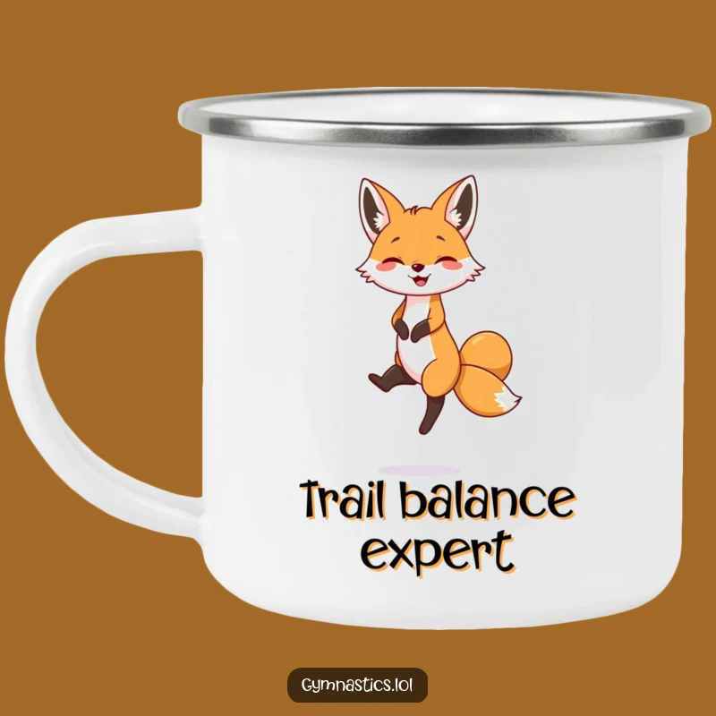 Funny Fox Balance Camping Mug: Adventure-Ready Hilarious Gift