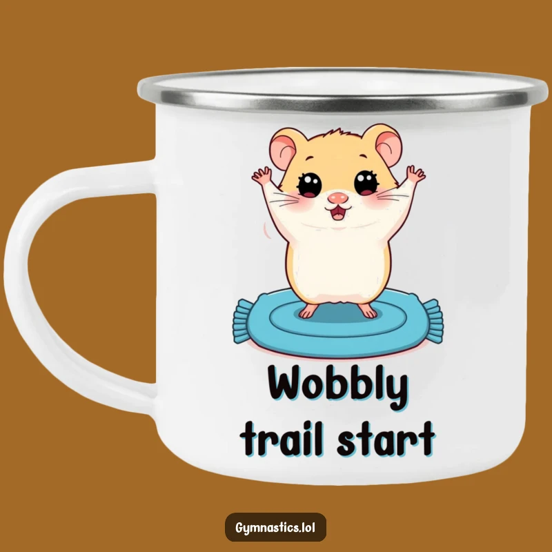 Funny Hamster Handstand Camping Mug: Embrace Adventure with Wobbling Rodent Humor