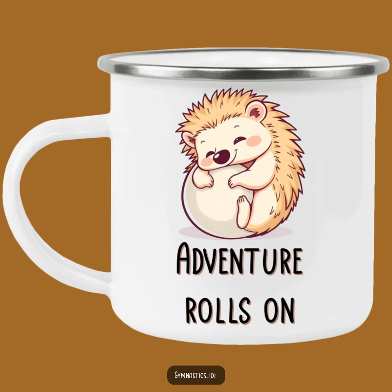 Funny Hedgehog Yoga Camping Mug: Outdoor Humor in a Perfect Pose