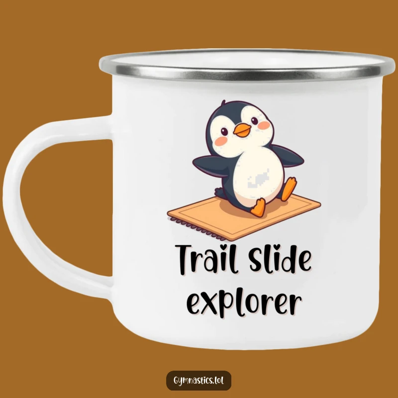 Funny Penguin Gymnastics Camping Mug - Arctic Adventure Fun
