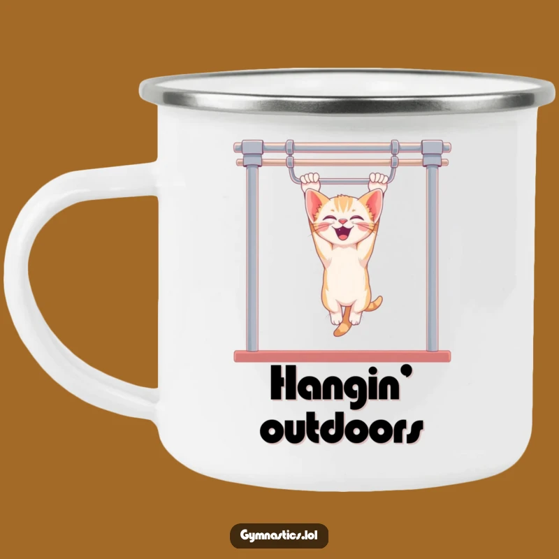 Funny Kitten Uneven Bars Camping Mug - Durable Playful Gear, Perfect Gift