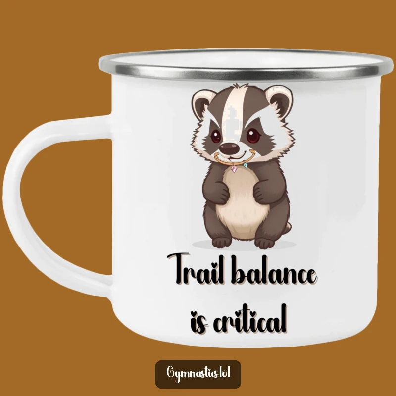 Funny Badger Hoop Camping Mug - Adventure Balancing Act Gift