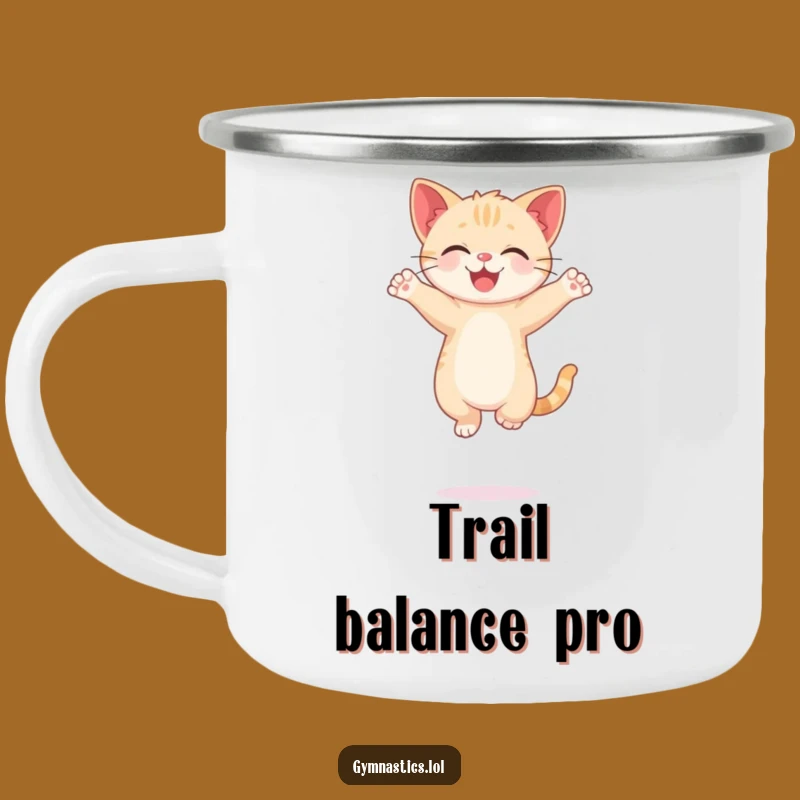 Funny Kitten Camping Mug: Enjoy Your Brew with a Hilarious Balancing Cat Funny Gift
