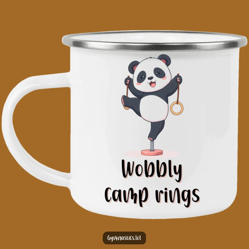 Funny Panda Gymnastics Camping Mug: Adventure & Wobbles by the Campfire!