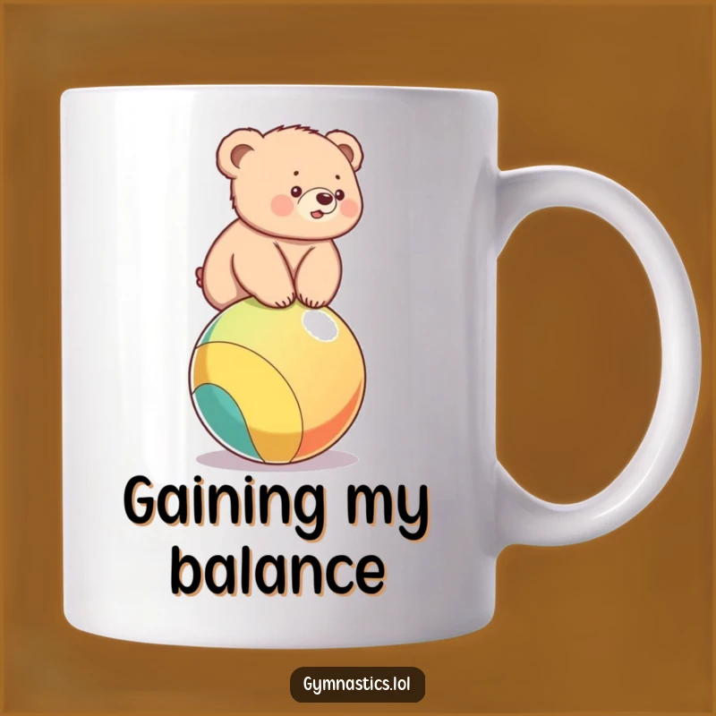 Funny Bear Cub Ball Balance Mug - Hilarious Wobble Gift for Cubs Fans