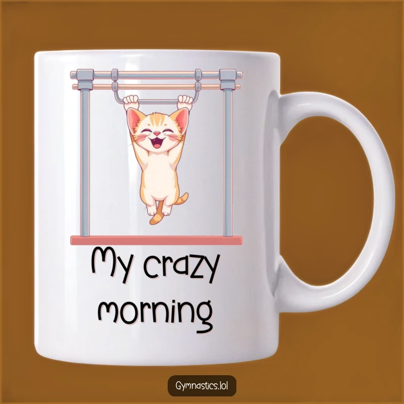 Funny Kitten Uneven Bars Mug - Giggling Acrobat, Perfect Gymnast Gift
