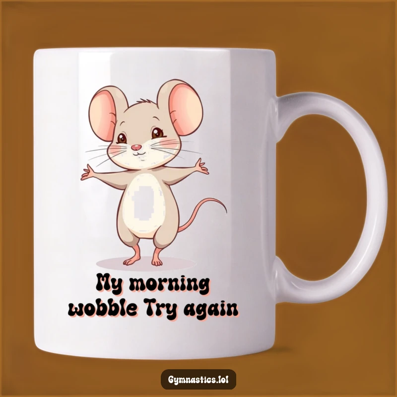 Funny Shy Mouse Pirouette Mug - Adorable Ballerina Mouse Gift