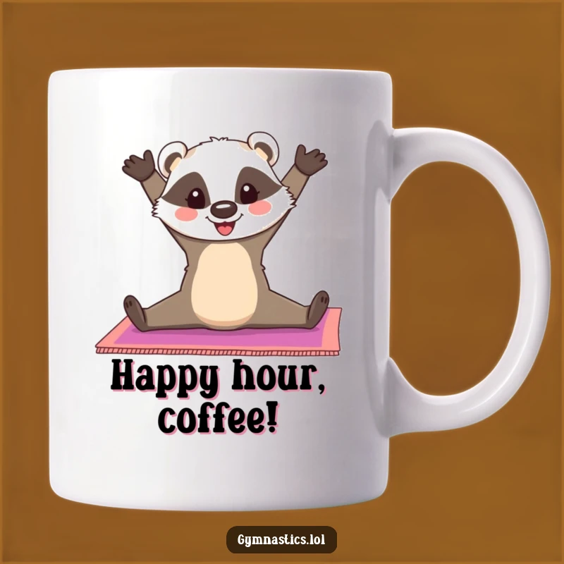 Funny Badger Split Gymnastics Mug: Cheerful Flexibility for a Gift