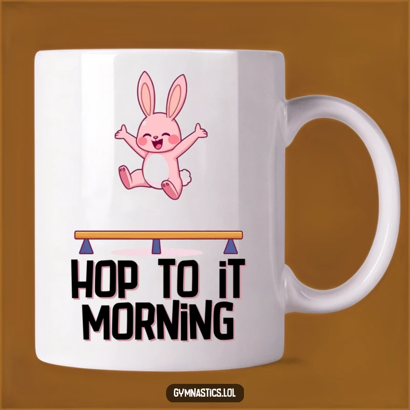 Funny Bunny Balance Beam Mug: Hilarious Gift for Gymnasts
