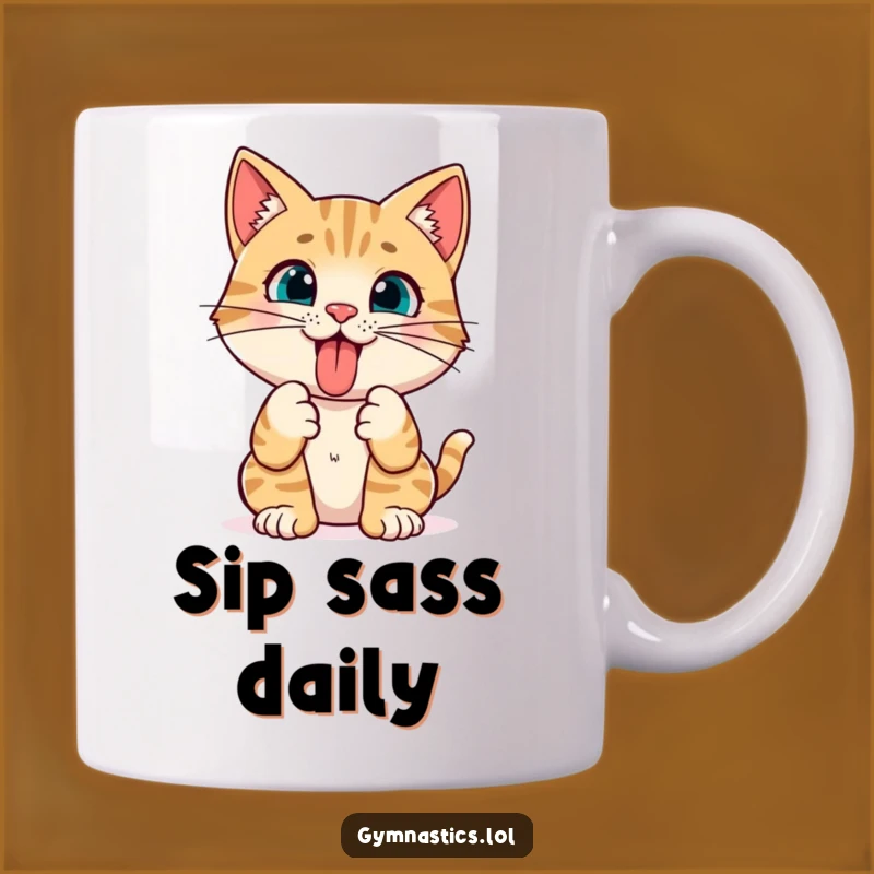 Funny Cat Yoga Pose Mug: Curious Tongue Out Yogi Gift for Cat Lovers