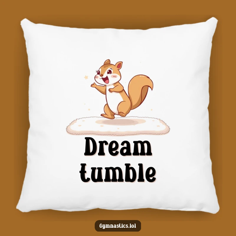 Funny Squirrel Cartwheel Pillow - Cozy Energy Companion, Adorable Gift