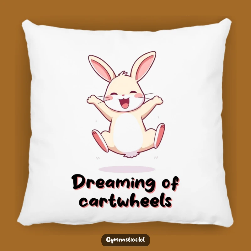 Funny Bouncy Rabbit Cartwheel Pillow - Cozy Gift for Joyful Comfort