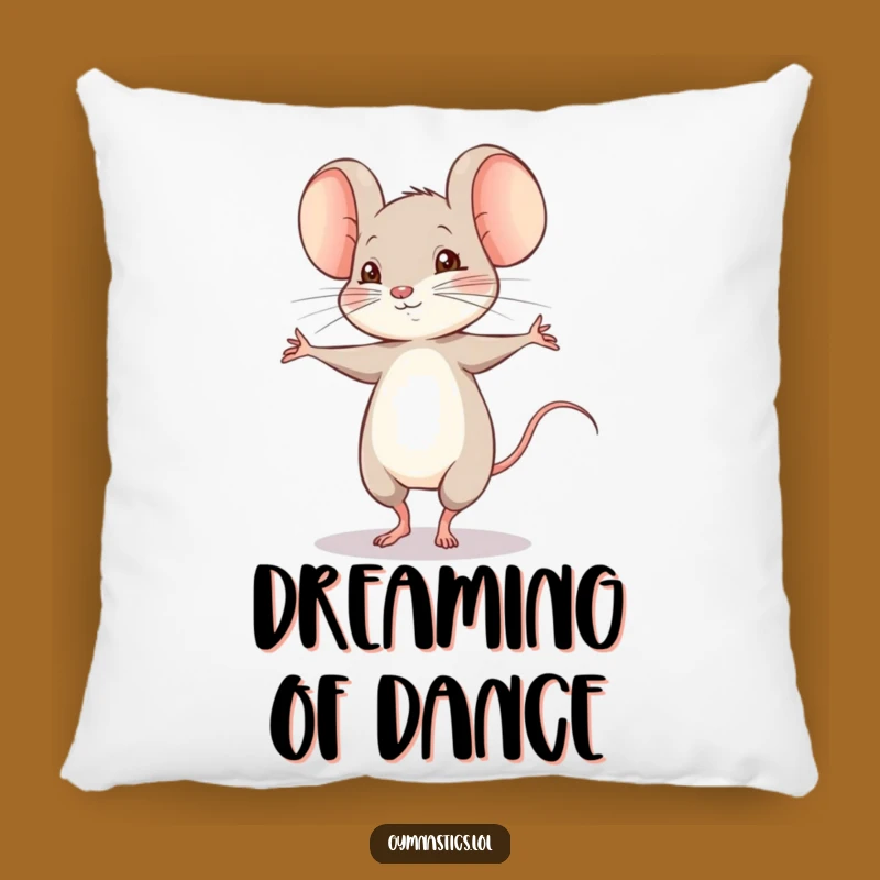 Funny Shy Mouse Pirouette Pillow - Cozy Dance Decor Accent