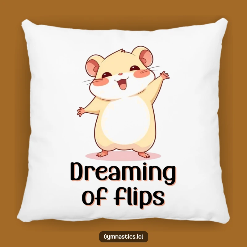 Cozy Funny Hamster Cartwheel Pillow: Cuddle Up with Proud, Cheerful Comfort!