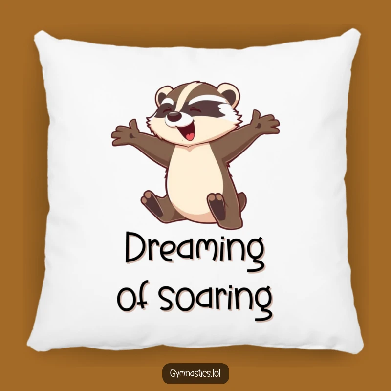 Funny Badger Leap Pillow - Cozy & Hilarious Comfort Accent Gift
