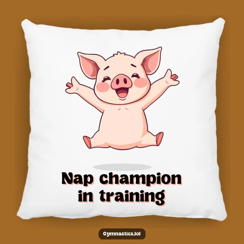 Funny Piglet Pillow: Cheerful Acrobat Cushion for Cozy Split Leap Fans