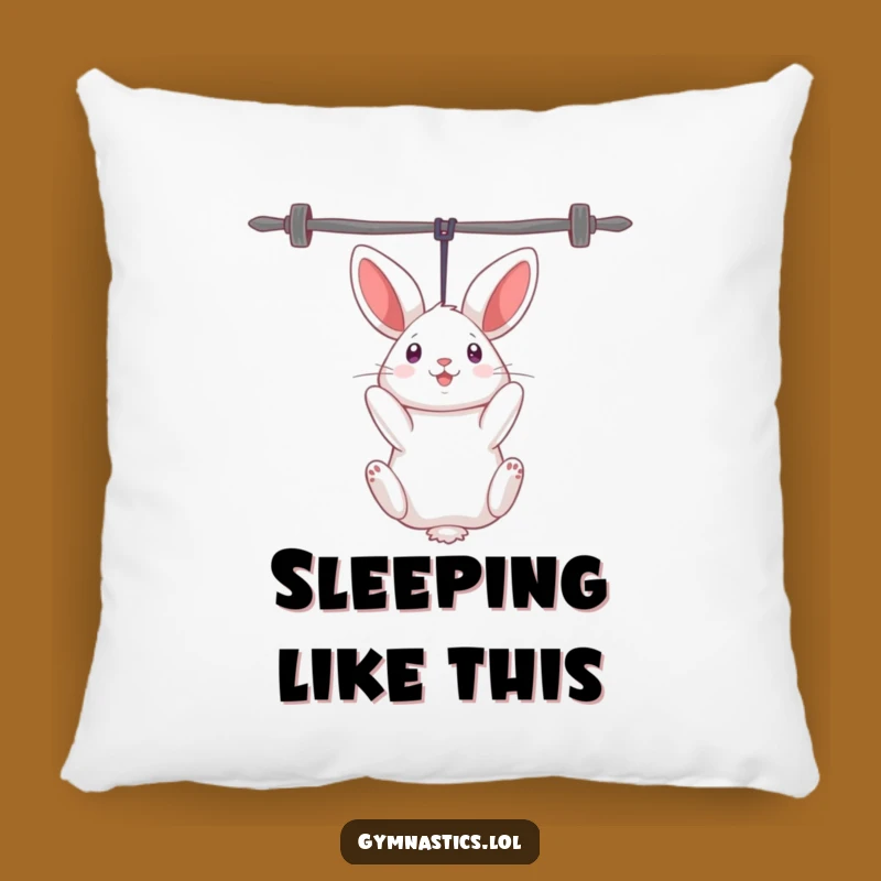 Funny Rabbit Uneven Bars Pillow: Comfy Decor with Gymnast Charm