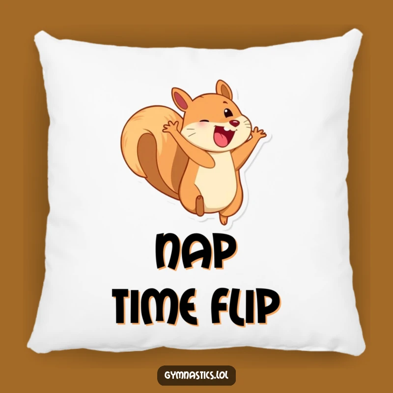Funny Squirrel Pillow - Soft Playful Somesault Cushion, Adorable Funny Gift