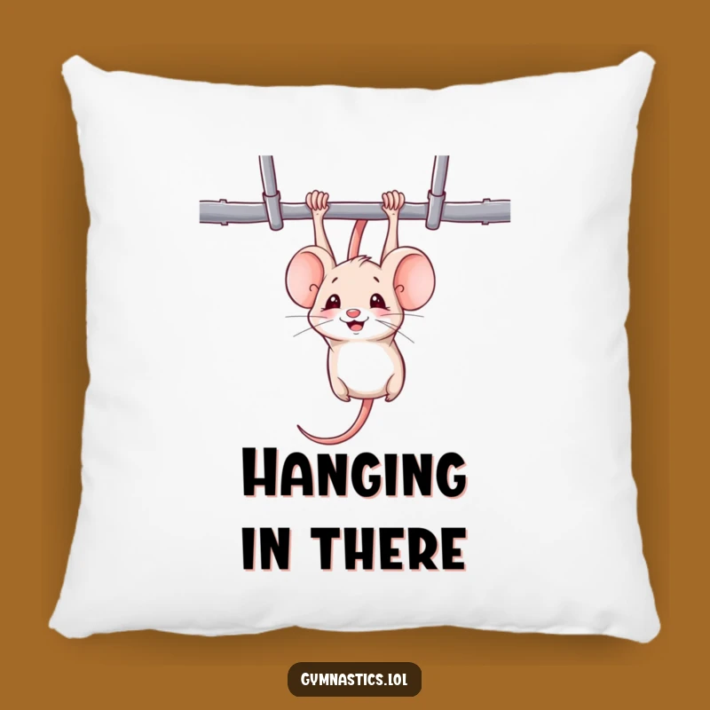 Funny Mouse Gymnast Pillow - Cozy & Hilarious Gift for Athletes