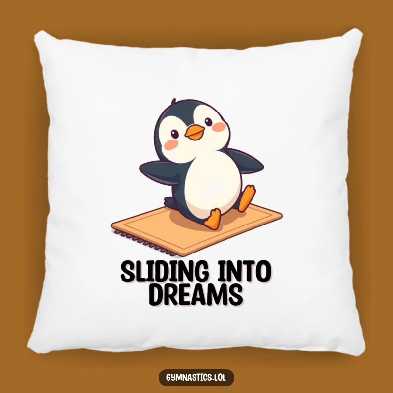 Funny Penguin Gymnastics Pillow - Cozy Comfort with Arctic Flair