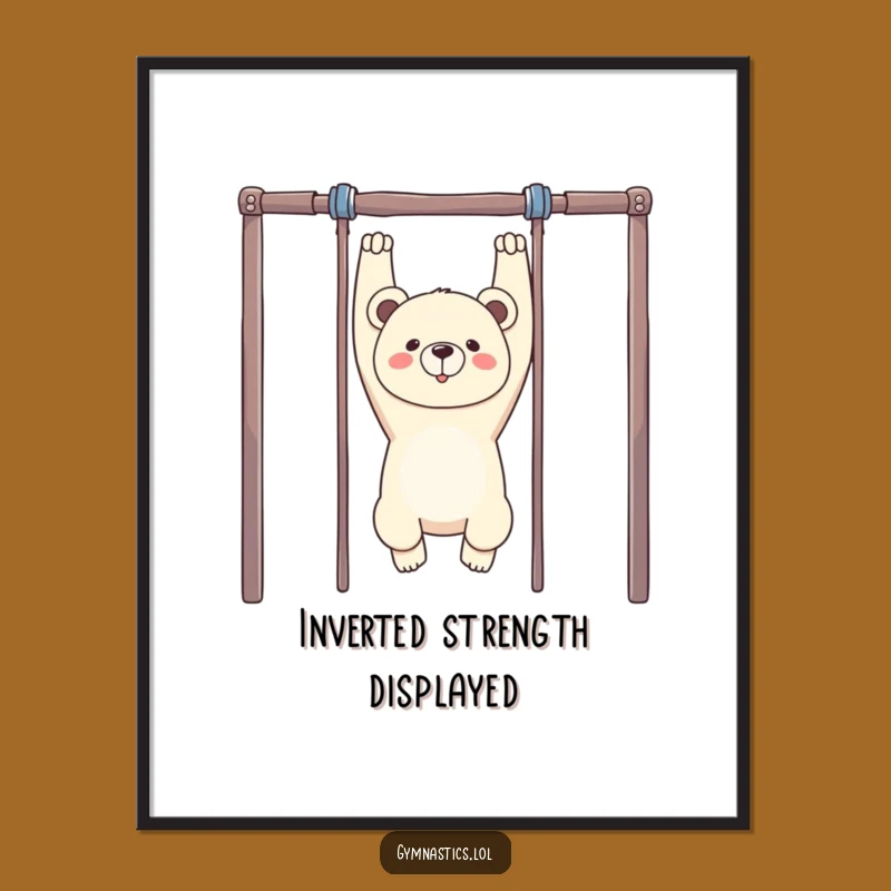 Funny Bear Gymnastics Digital Print: Instant Upside Down Bear Art File