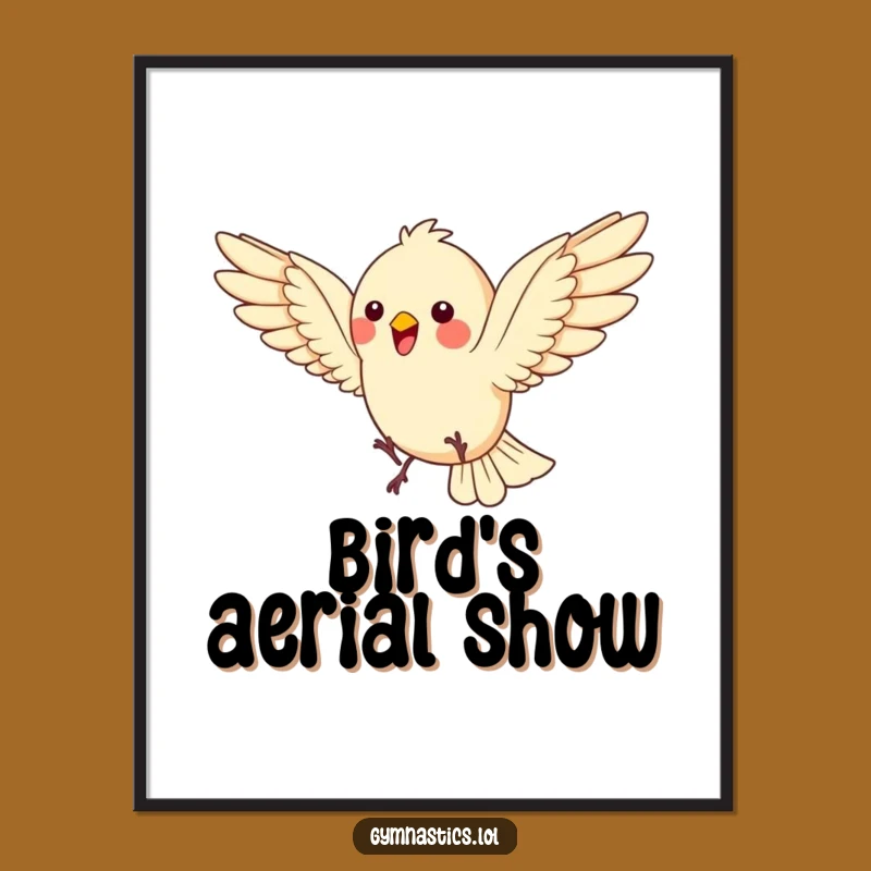 Funny Bird Somersault Digital Art: Bouncing Energy for Your Walls