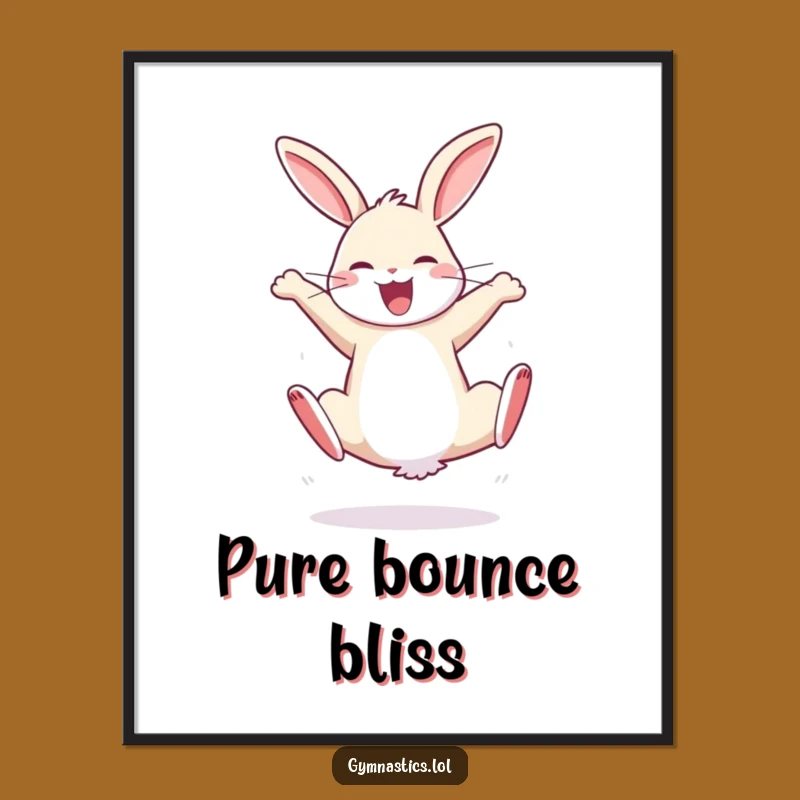 Funny Bouncy Rabbit Cartwheel Digital Art Print - Energetic Wall Art Gift
