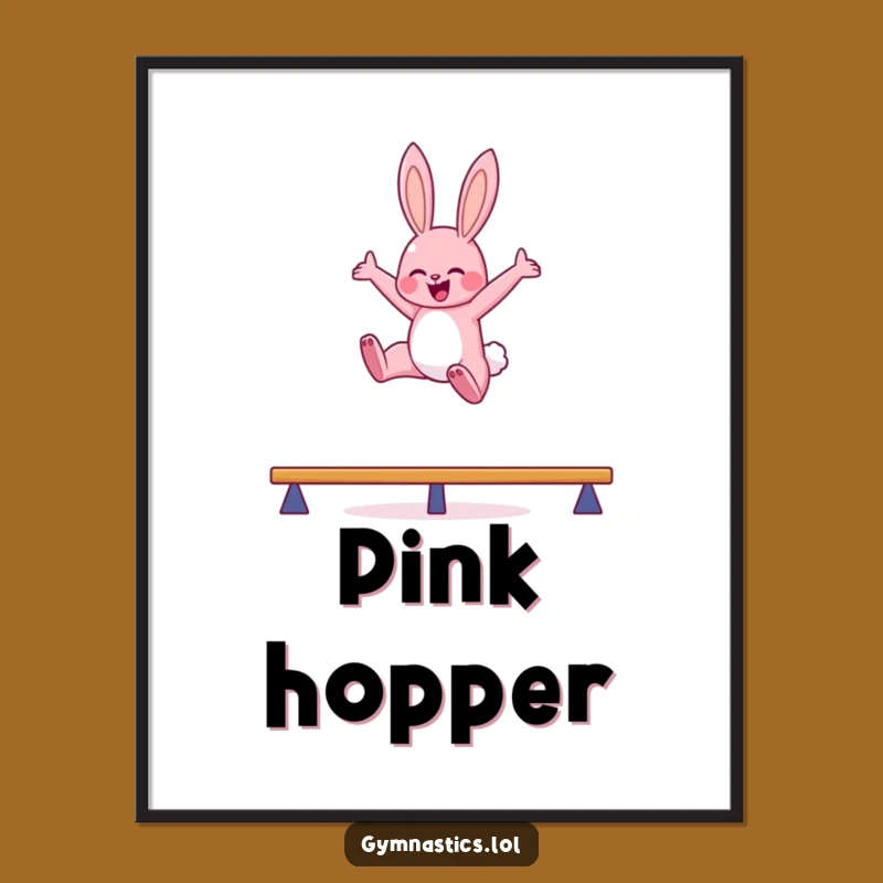 Funny Bunny Balance Beam Digital Art: Instant Energy and Humor