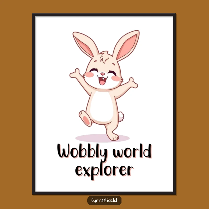 Funny Bunny Digital Print: Enthusiastic Handstand Art for Instant Motivation