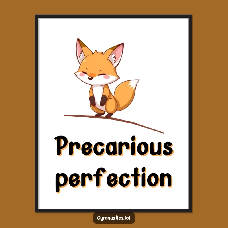 Funny Fox Balance Beam Digital Print: Instant Whimsical Wall Decor