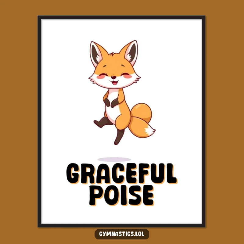 Funny Fox Balancing Digital Print: Instant Hilarious Wall Art Gift