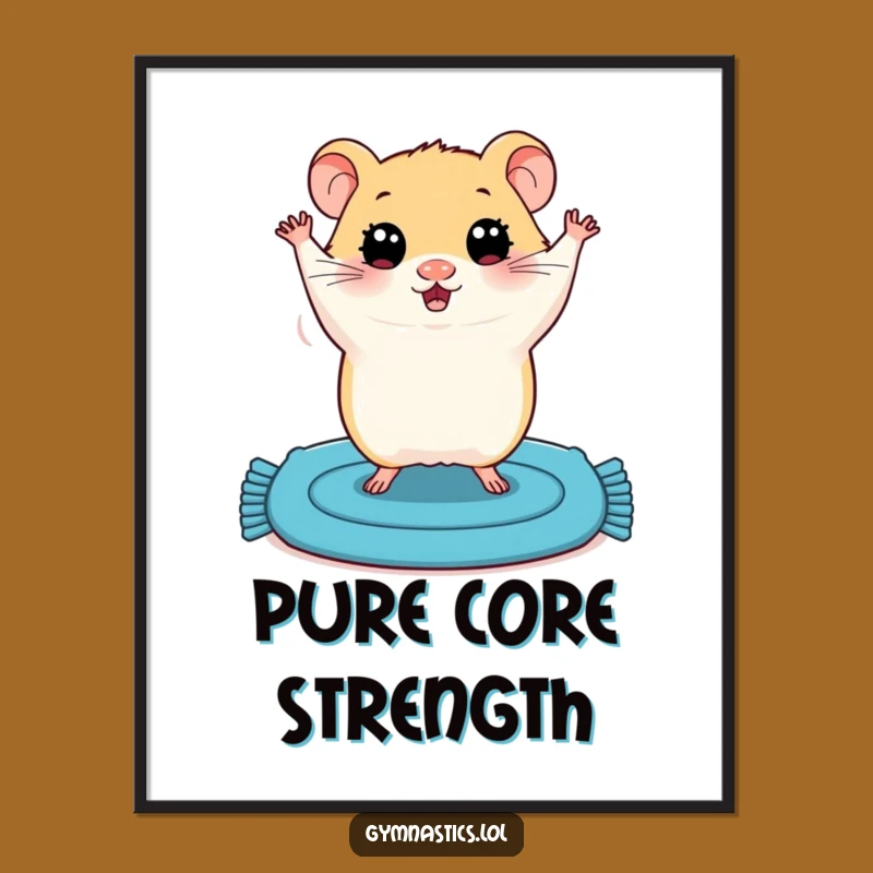 Funny Hamster Handstand Digital Art: Hilarious Wide-Eyed Rodent Printable for Decor