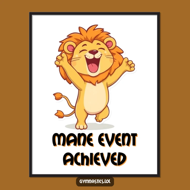 Funny Lion Handstand Digital Art: Instant Roars with Powerful Charm