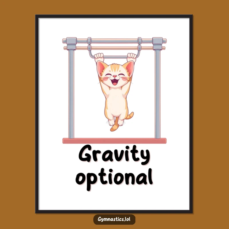 Funny Kitten Uneven Bars Digital Art - Instant Playful Decor, Unique Gift