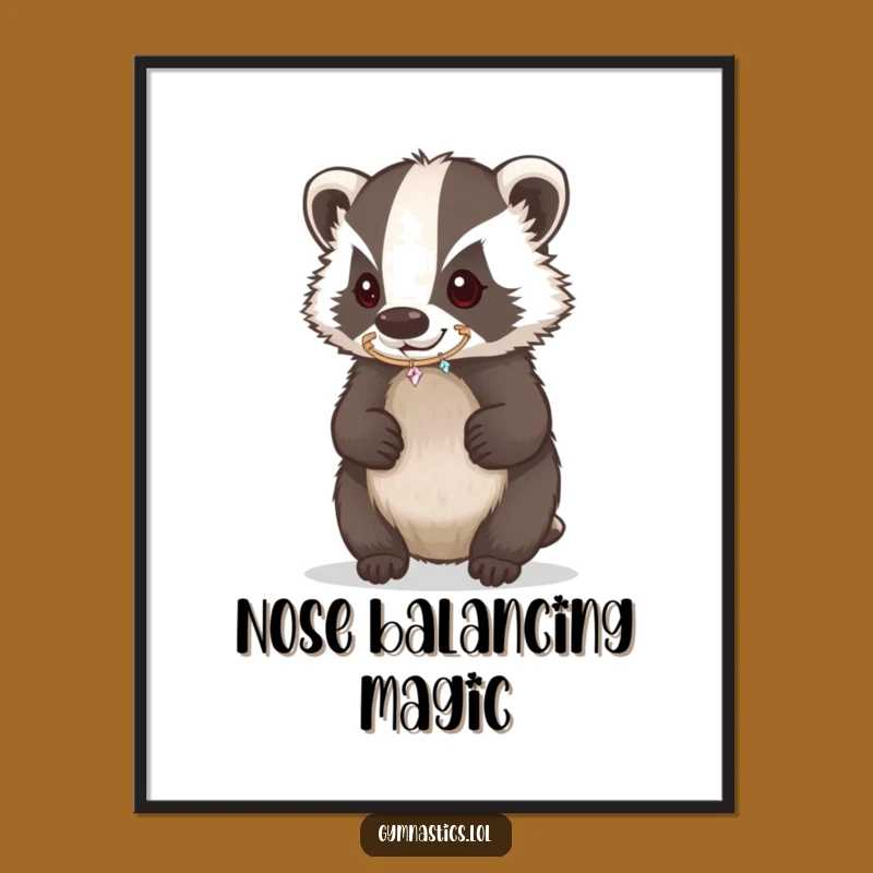 Funny Badger Hoop Digital Print - Determined Performer Art Gift