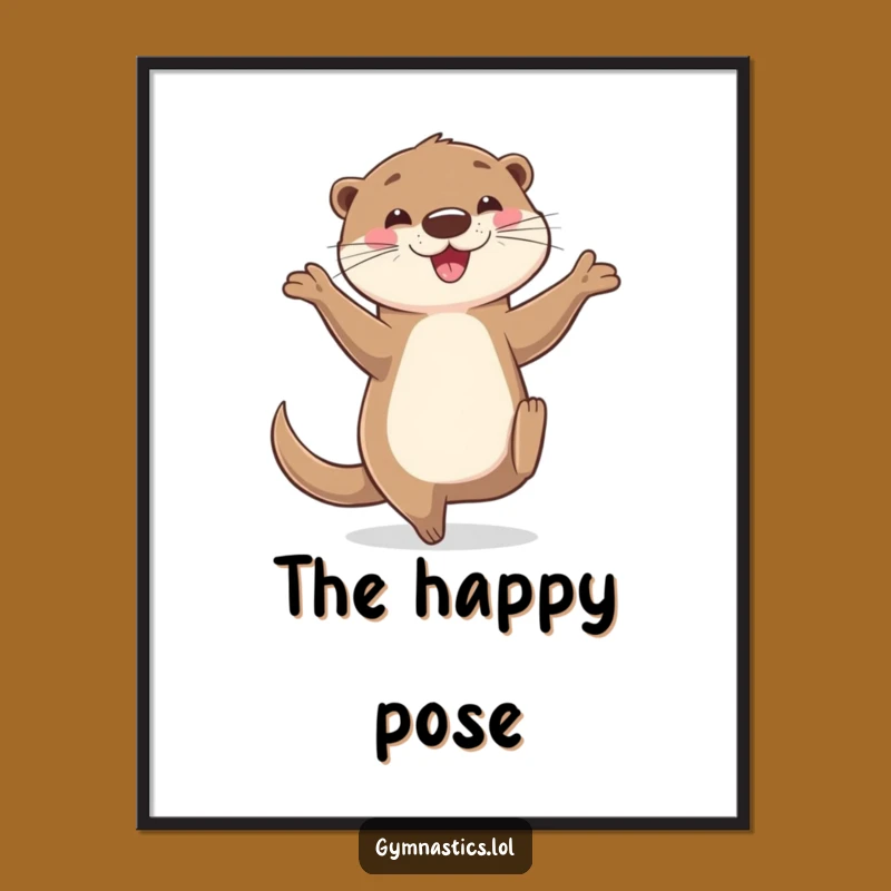 Funny Otter Balancing Digital Art Print - Playful Instant Download Gift