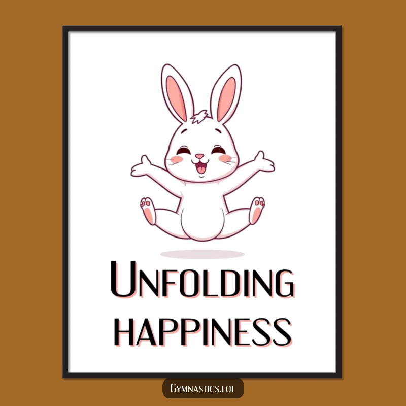 Funny Bunny Split Digital Art: Instant Flexibility with Humorous Charm
