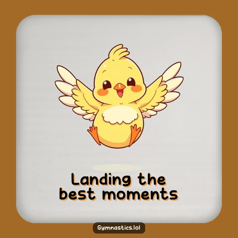 Funny Chick Landing Jump Drink Coaster: Protect Surfaces with This Hilarious Decor