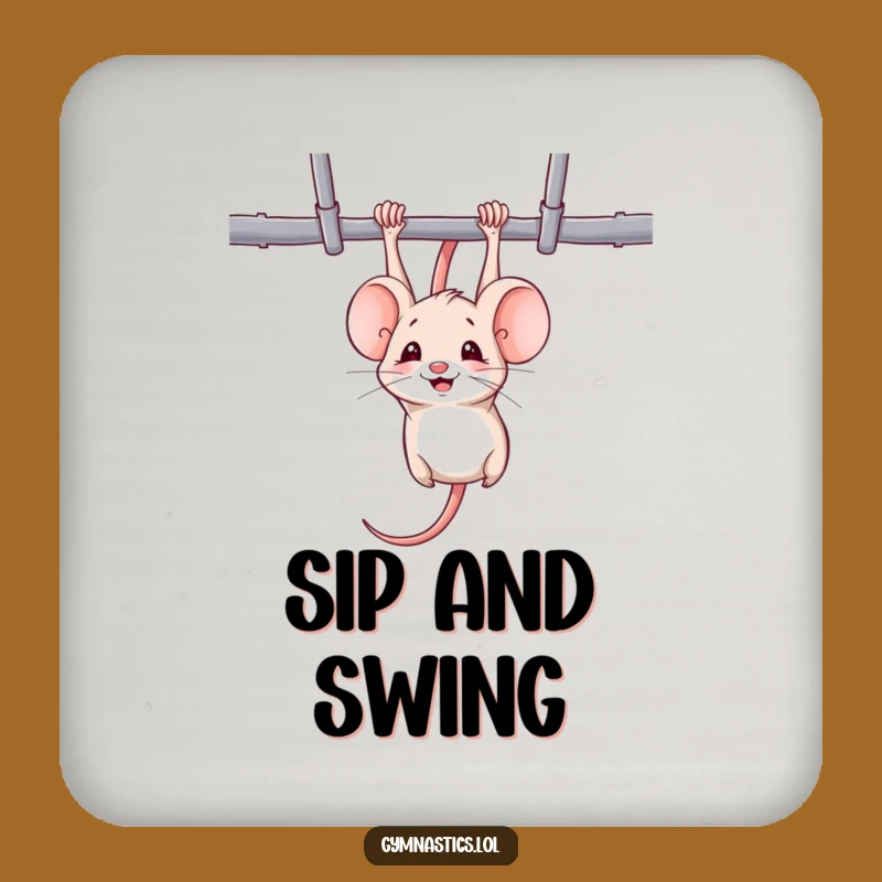 Funny Mouse Gymnast Coasters - Protect Surfaces with Playful Humor