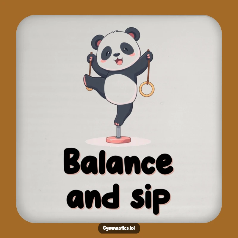 Funny Panda Gymnastics Coasters: Protect Surfaces with Wobbly Charm!