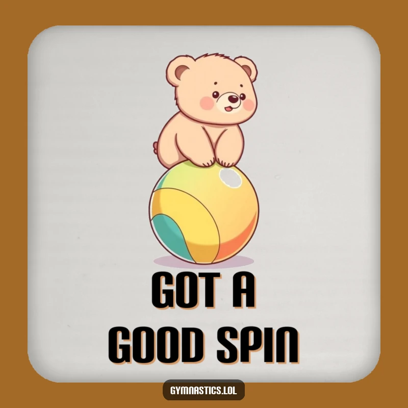 Funny Bear Cub Ball Balance Coaster - Protect Surfaces with Cuteness