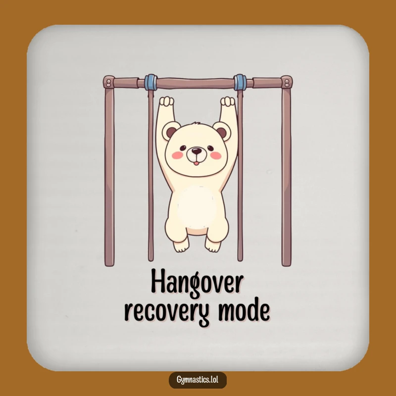 Funny Bear Gymnastics Coaster: Protect Surfaces with Upside Down Art