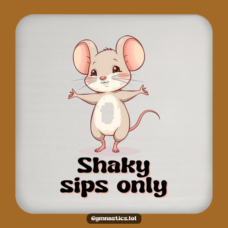 Funny Shy Mouse Pirouette Coaster - Protect Surfaces with Charm