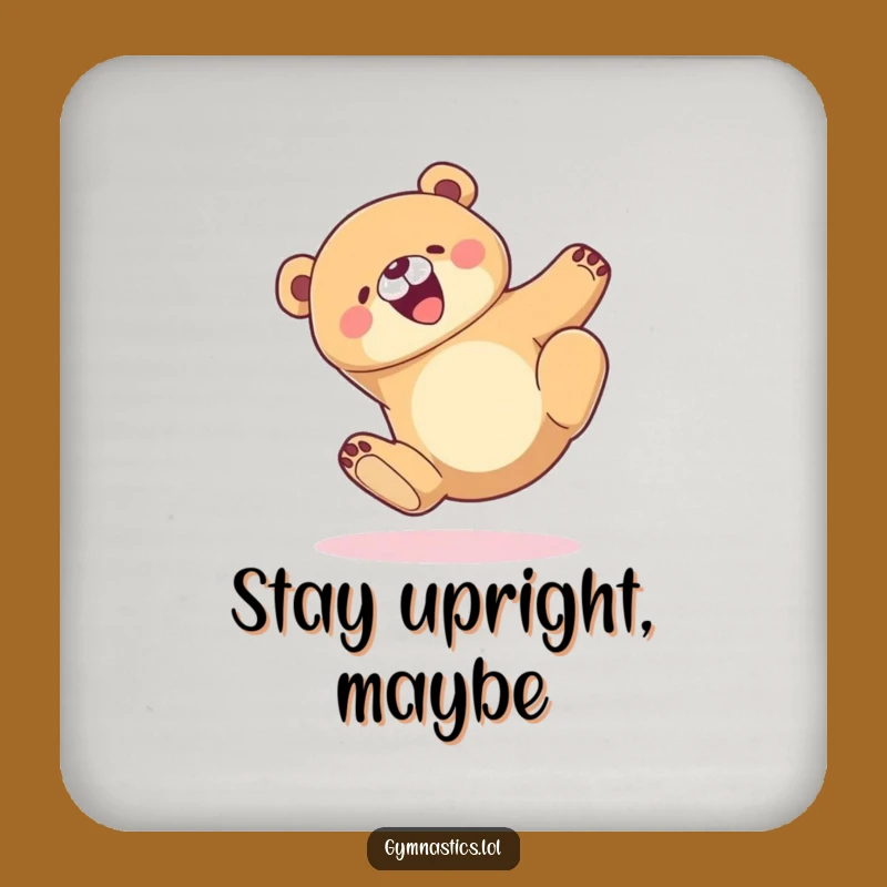 Funny Bear Tumble Coaster: Protect Surfaces with Cartoon Bear Landing Gracefully, Unique Funny Gift